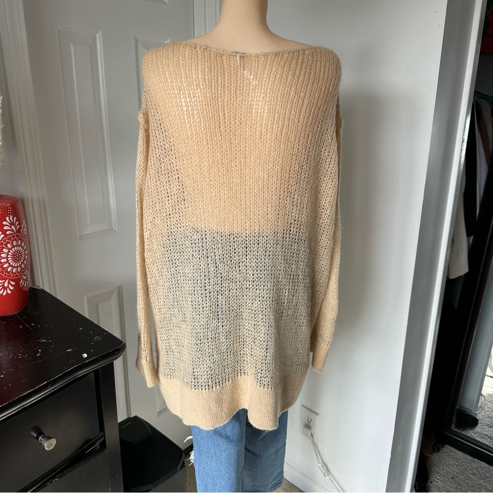 FREE PEOPLE MOHAIR BLEND TRANSPARENT TUNIC SWEATER - Picture 10 of 12
